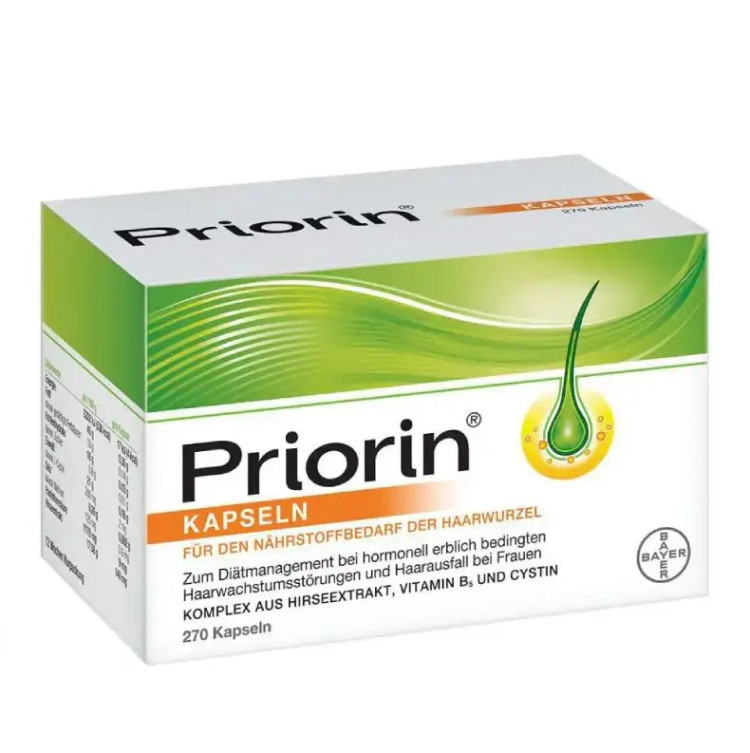 قرص پریورین Priorin ضد ریزش مو هورمونی و ارثی بایر آلمانی اصل(ورق 30 عددی)